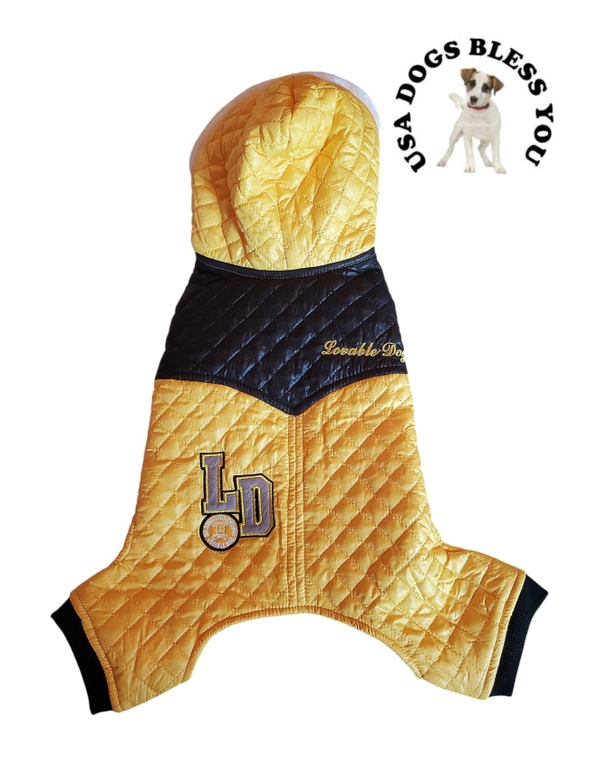 078 - Manteau jaune avec capuche 
