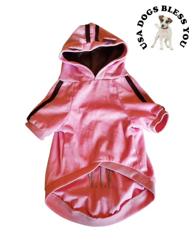 084 - Pull rose avec capuche 