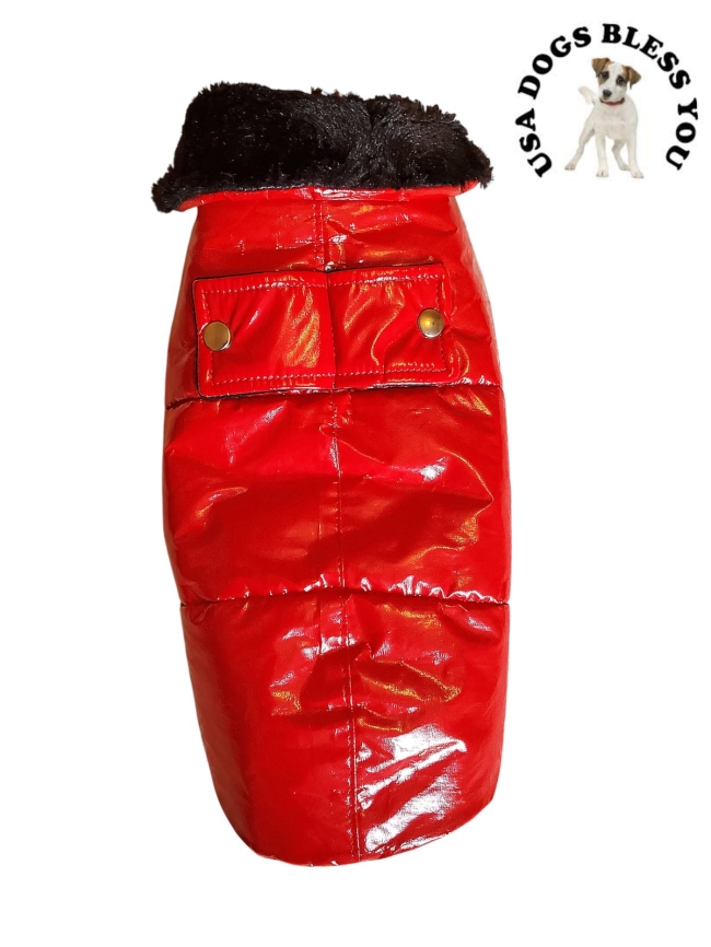 094 - Manteau imperméble et épais rouge et noir