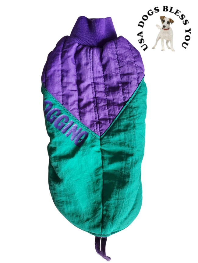 096 - Manteau violet et vert  reversible