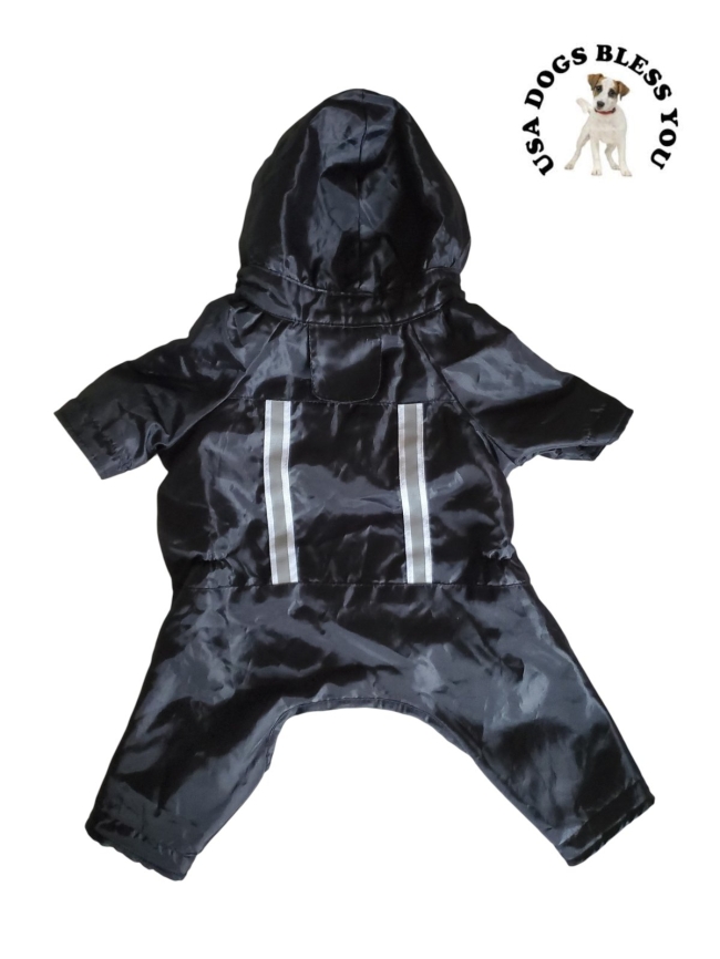 097 - Manteau integrale noir - imperméable avec capuche 