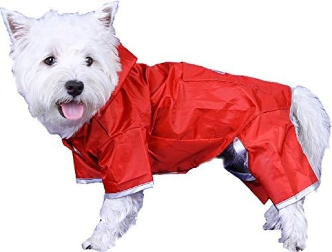 101 - Manteau léger integrale rouge avec capuche 